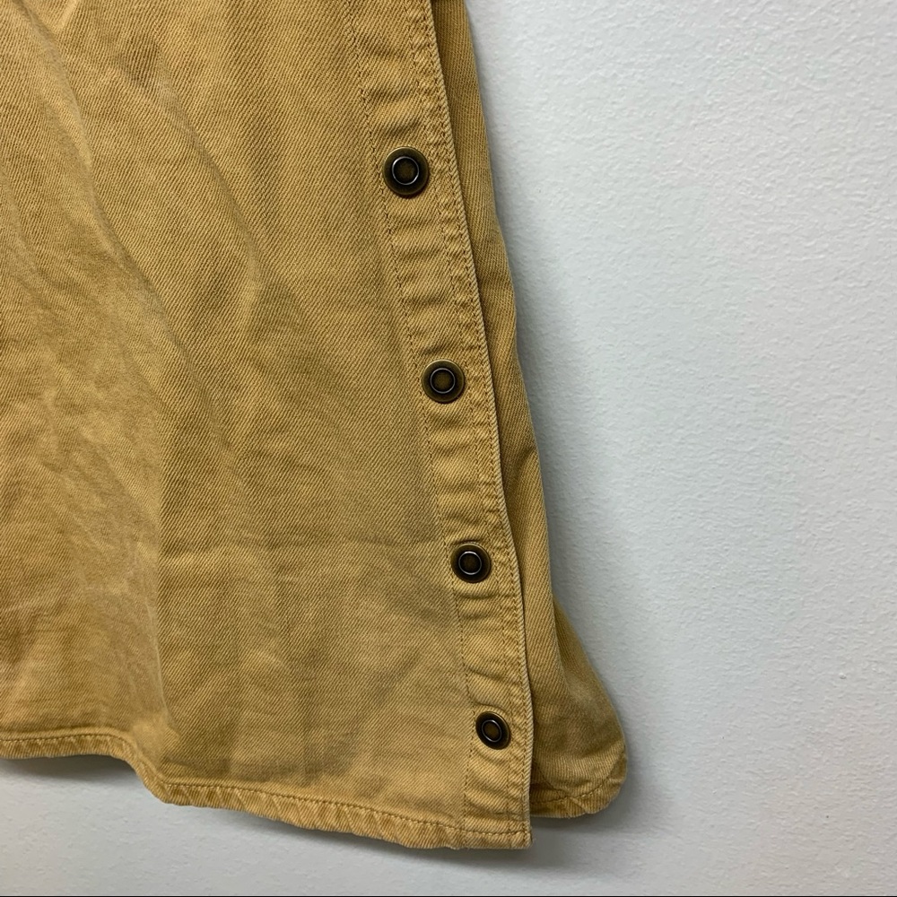 Free People Mustard Yellow Button-Side Denim Pinafore Jumper - Picture 3 of 11